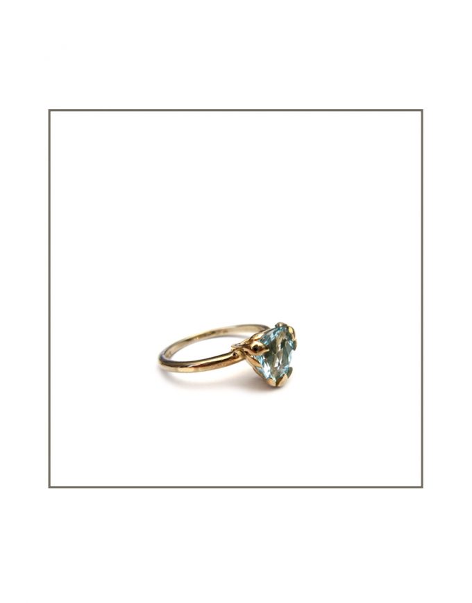 Foliage Ring - Gold & Sky Blue Topaz