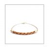 Leather-ette - Woven Tan & Silver Bracelet
