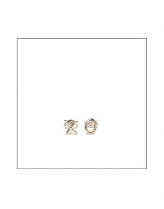Silver XO stud earrings