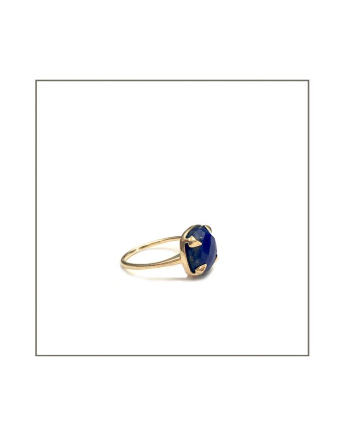 Warrior Ring- Yellow Gold & Lapis Lazuli Ring