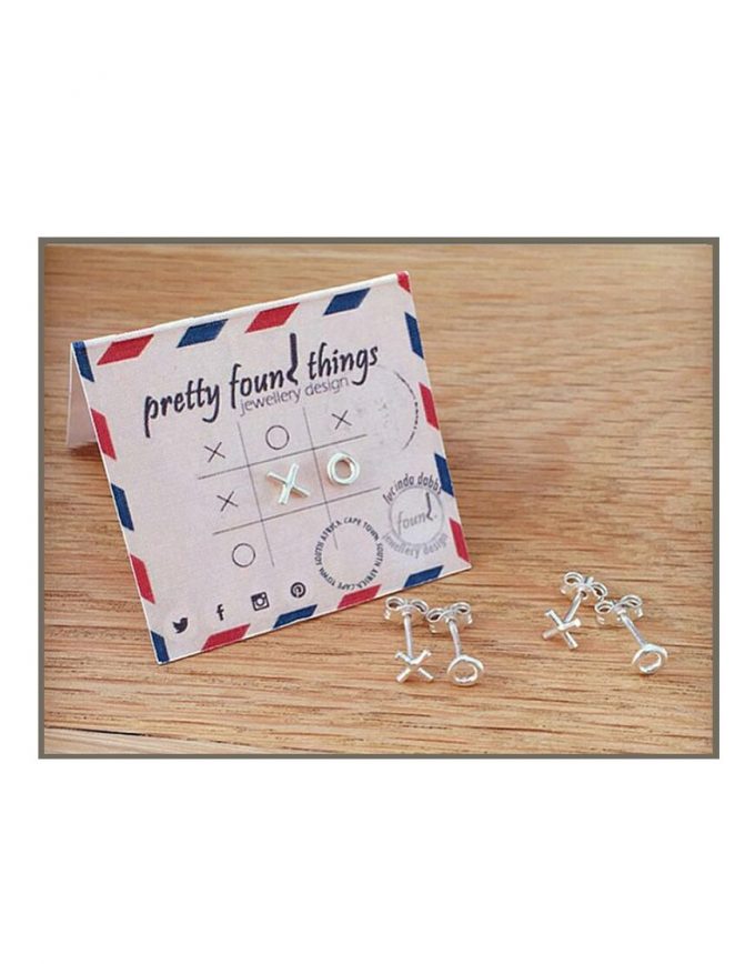 Silver Noughts & Crosses Studs