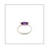 Amethyst and Silver 10x5mm Hammock Ring SIDE