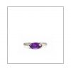 Sterling Silver Hammock 10x5 Amethyst Ring