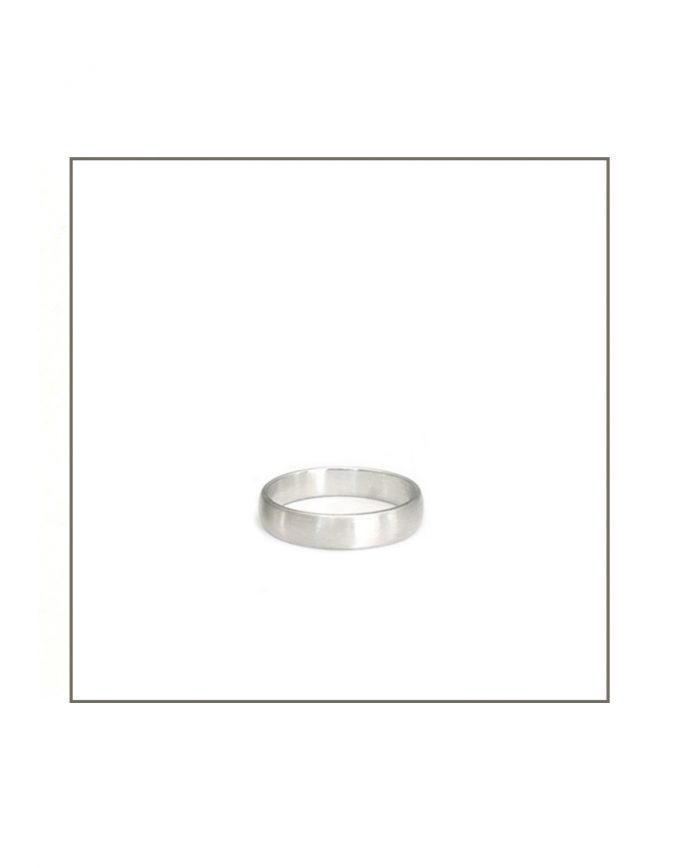 Sterling Silver Half Round Brushed Gents Band