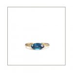 Hammock Ring - Gold & London Blue Topaz 10x5