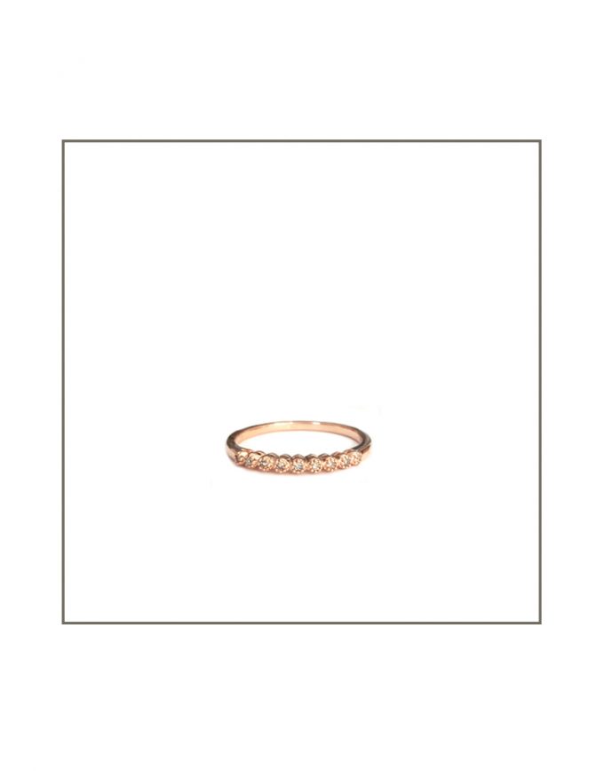 Tube Set Diamond Ring Rose Gold