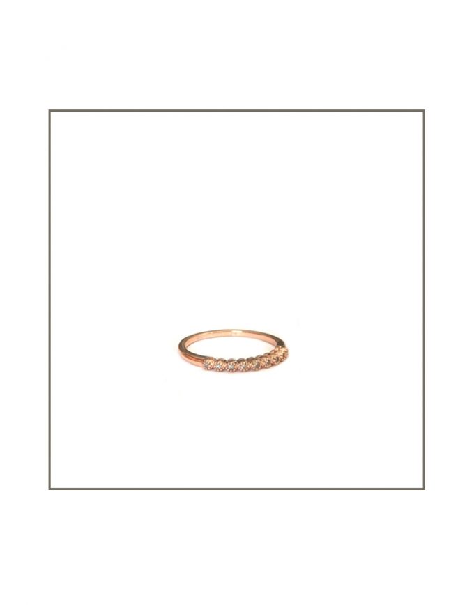 Tube Set Diamond Ring Turned Rose Gold