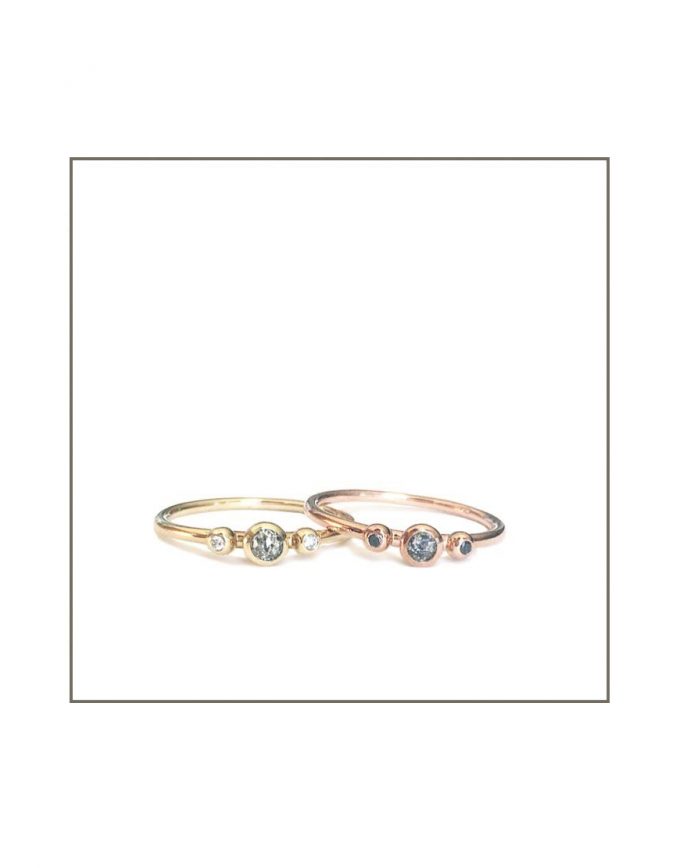9ct Rose & Yellow Gold Salt & Pepper Rings