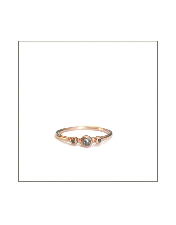 Rose Gold Salt & Pepper Diamond Ring