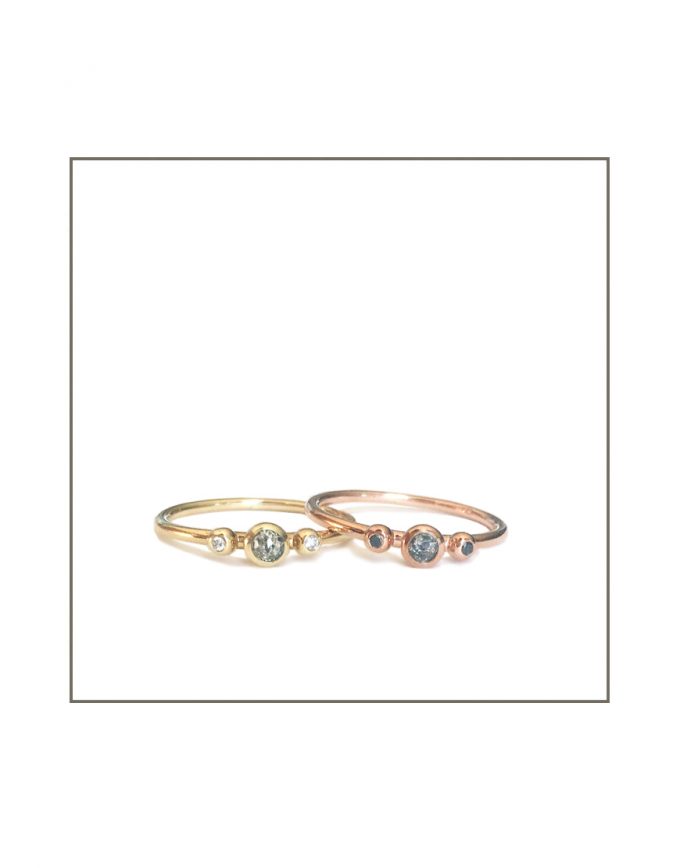 Rose & Yellow Gold Salt & Pepper Rings