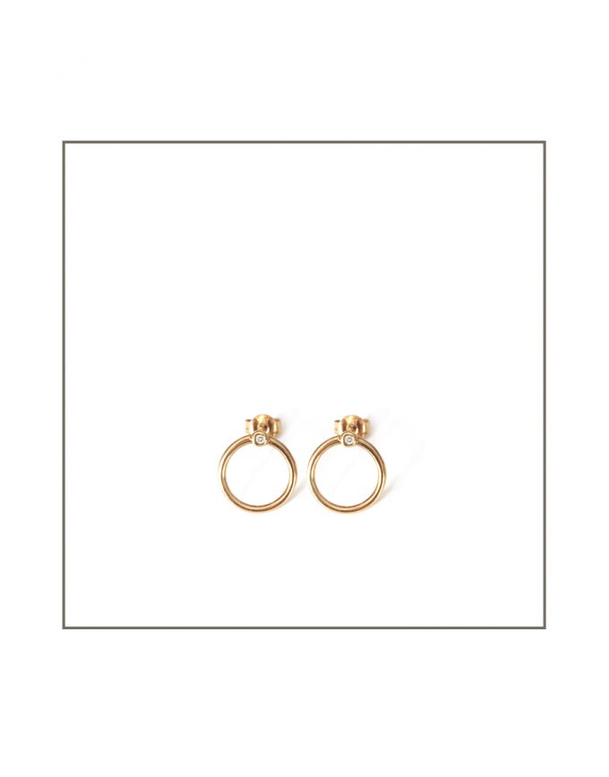 Gold Abbey Hoop Stud Earrings
