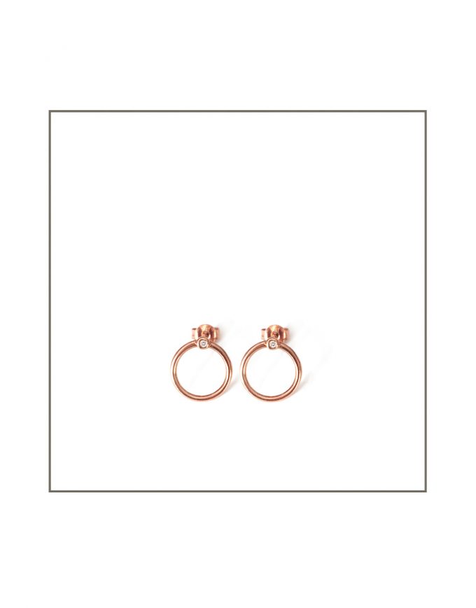 Rose Gold Abbey Hoop Stud Earrings