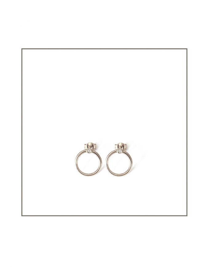 Silver Abbey Hoop Stud Earrings