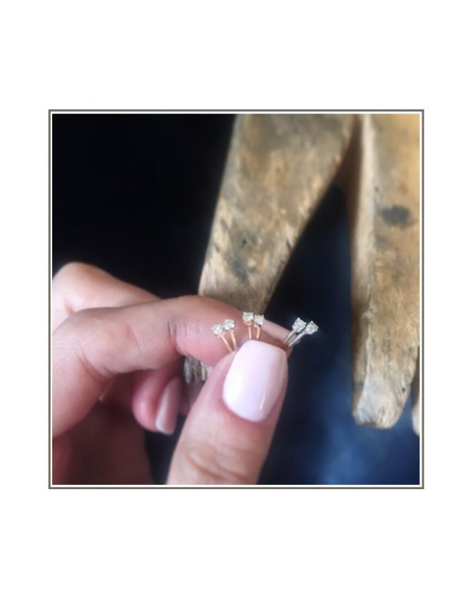 Yellow Gold & Diamond Stud Earrings Styled