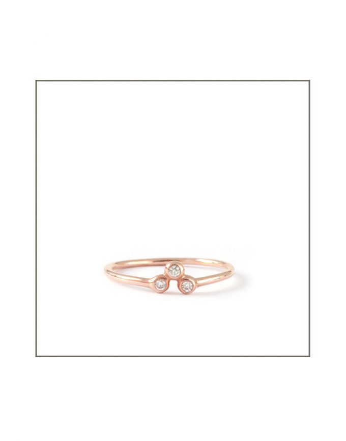 9ct Rose Gold Trio Diamond Spec Ring