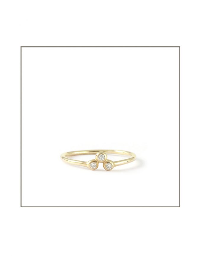 9ct Yellow Gold Trio Diamond Spec Ring