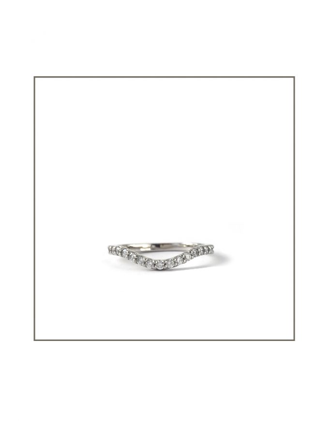 Curved White Gold Wedding Band