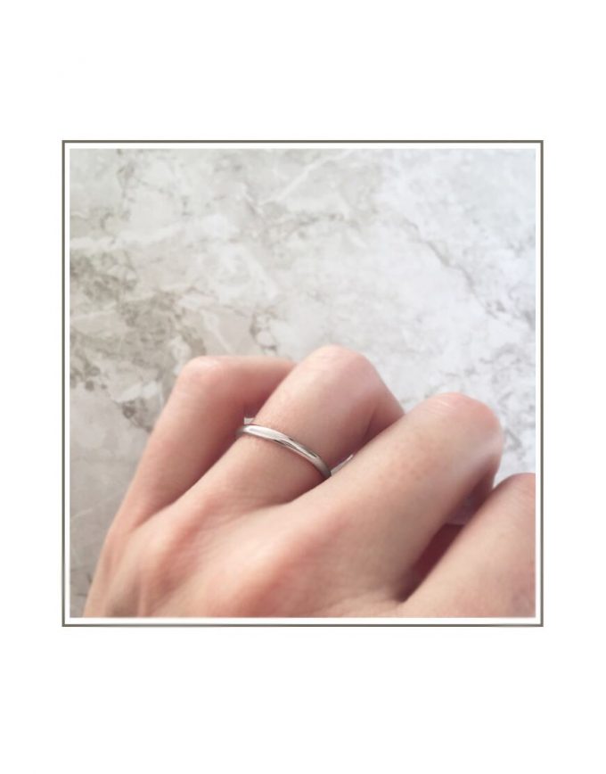 Half Round 9ct White Gold Band Styled