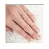 Half Round 9ct White Gold Band Styled Hand