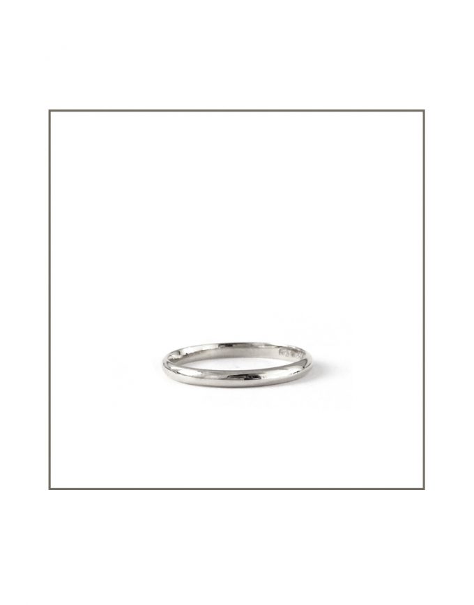 Half Round White Gold Band