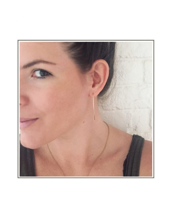 Gold Fish Hook Hopp Earrings Styled