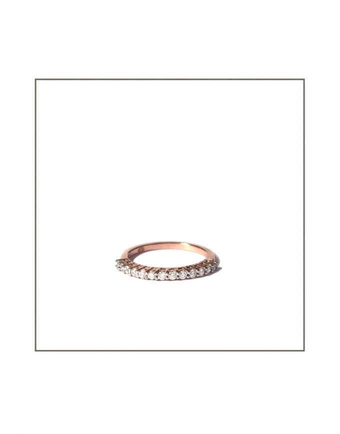 Rose Gold Diamond Gallery Pin Claw Ring