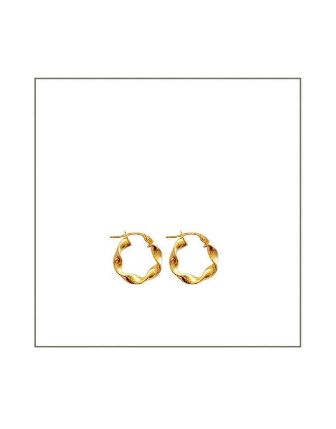 gold hoop twist earring