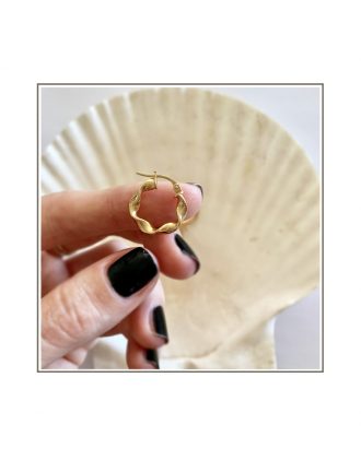 gold hoop twist earring